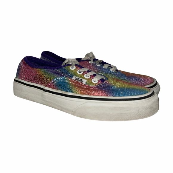 Vans Rainbow Sequin Fun Embellished Sneakers 2.5 - Picture 1 of 10